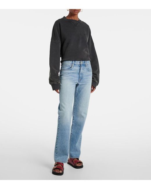 SLVRLAKE Denim Blue Kendra High-Rise Straight Jeans