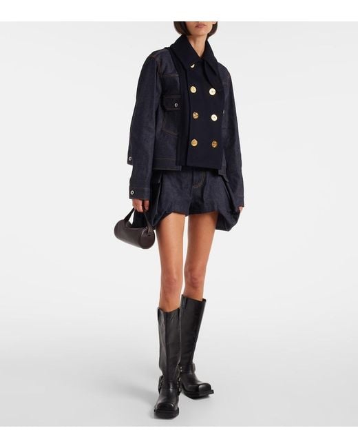 Sacai Blue Paneled Denim Jacket