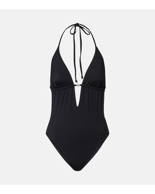 Tory Burch Blue Open-Back Swimsuit