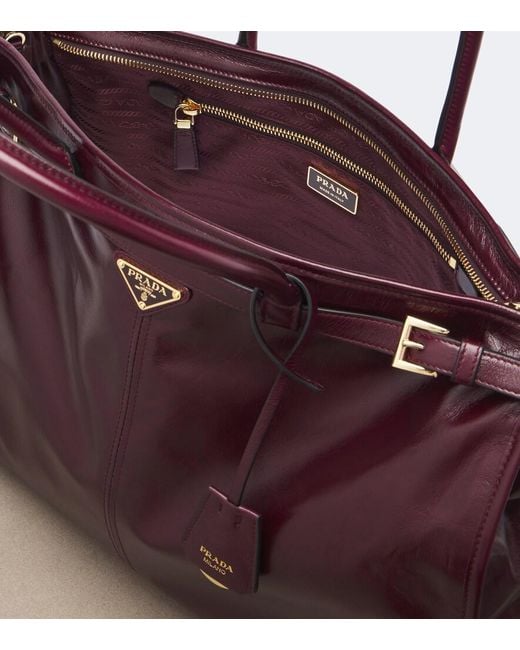 Prada Red Bonnie Extra Large Leather Shoulder Bag