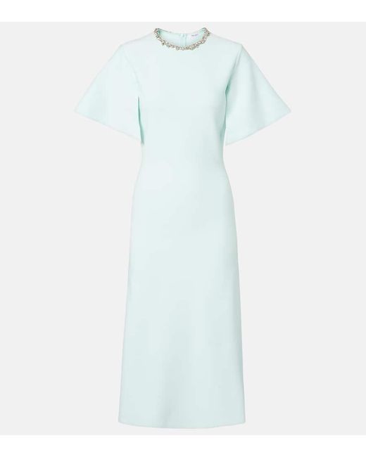 Alexander McQueen Blue Cocktailkleid Aus Crepe Mit Kristallen