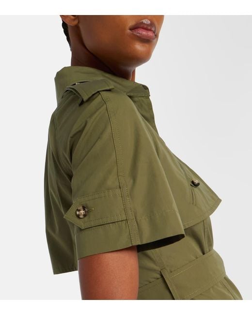 Burberry Green Hemdblusenkleid Aus Baumwolle