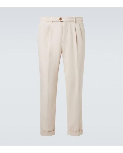 Brunello Cucinelli Natural Cotton Chinos for men