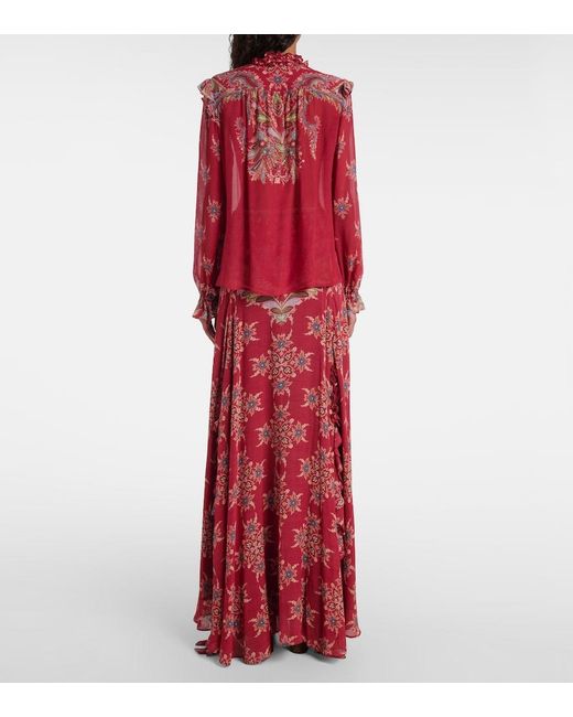 Etro Pink Printed Crepon Blouse