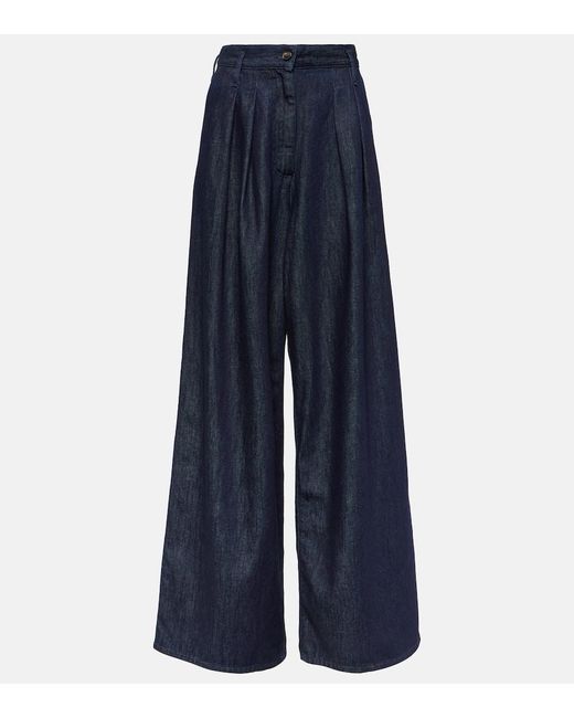 Dries Van Noten Blue High-Rise Wide-Leg Jeans