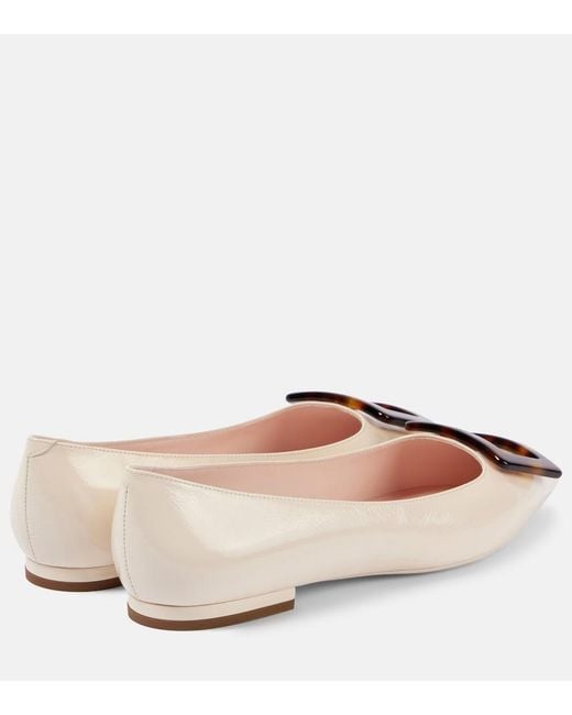 Roger Vivier Pink Ballerinas Gommettine Ball Aus Leder