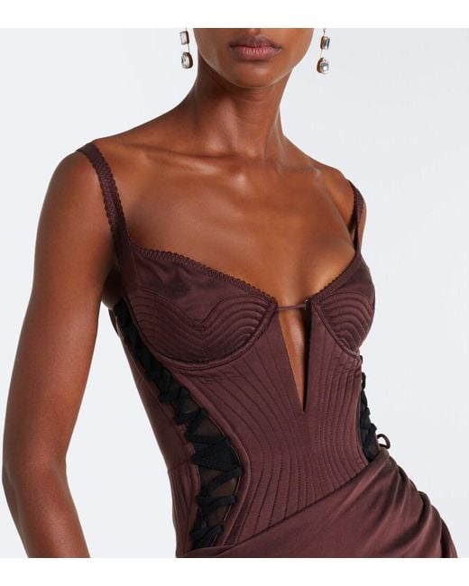 Maria Lucia Hohan Purple Ruched Corset Gown
