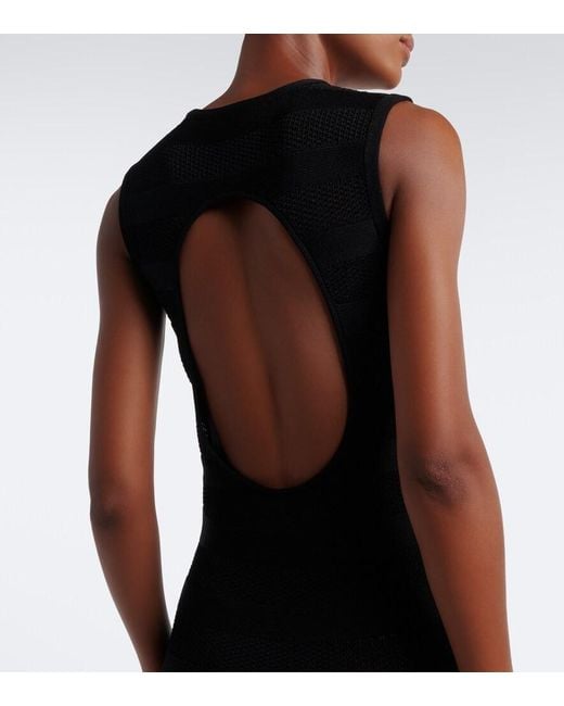 Eres Black Reguliere Striped Cotton-Blend Midi Dress