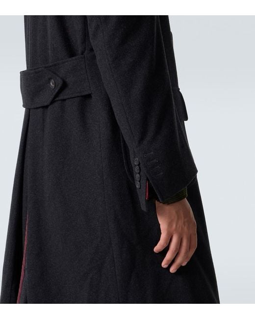 Rubinacci Black Virgin Wool Coat for men