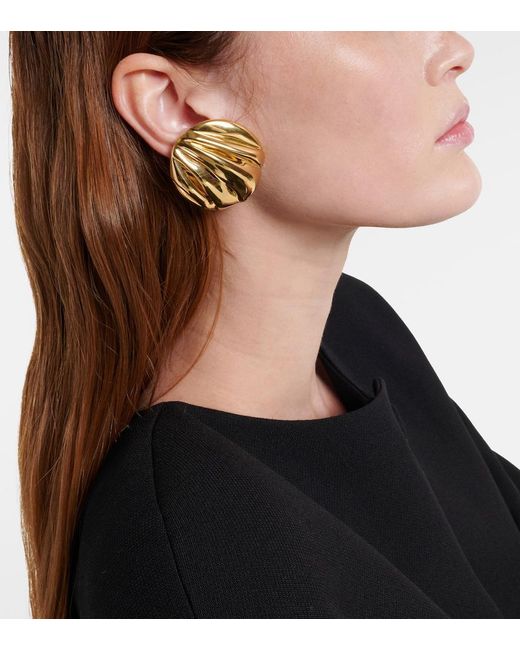 Chloé White Pleats Clip-On Earrings
