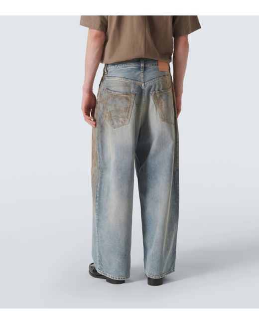 Acne Blue Distressed Wide-leg Jeans for men