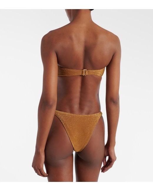 SAME Brown Hammer Bandeau Top