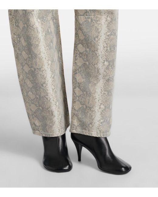 Citizens of Humanity Natural Miro Snake-Print Barrel-Leg Jeans