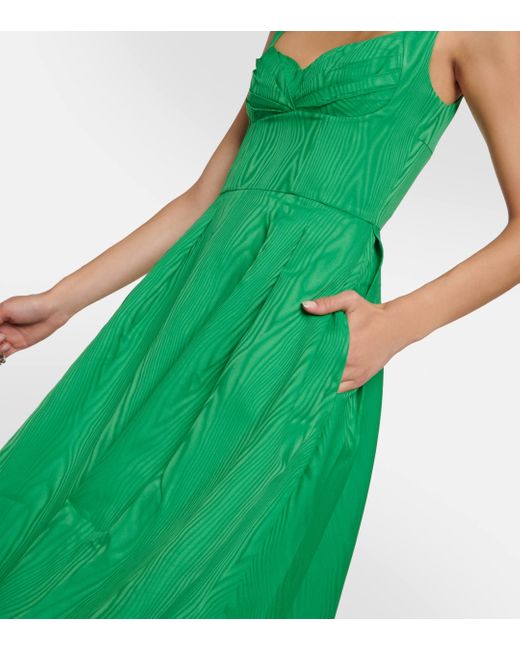 Rebecca Vallance Green Abigail Pleated Midi Dress