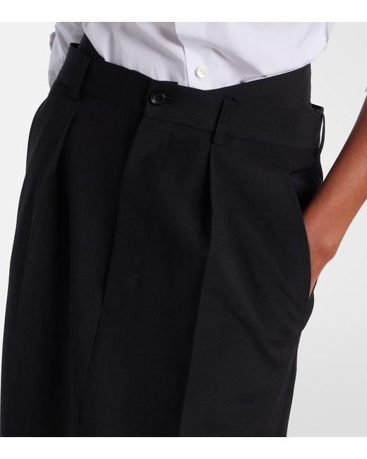 Junya Watanabe Black Pleated Midi Skirt