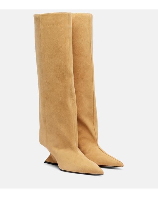 The Attico Natural Cheope 105 Suede Knee-High Boots