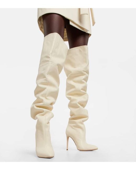 Paris Texas White Leather Over-the-knee Boots