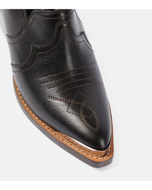 Dorothee Schumacher Black Western Shine Leather Mules