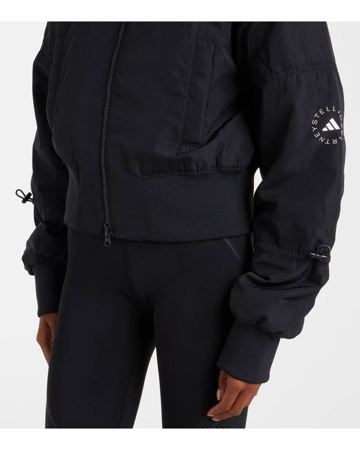 Adidas By Stella McCartney Black Cropped-Bomberjacke True Nature