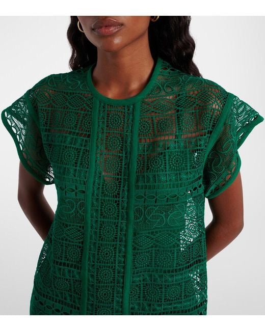 Elie Saab Green Macrame Top