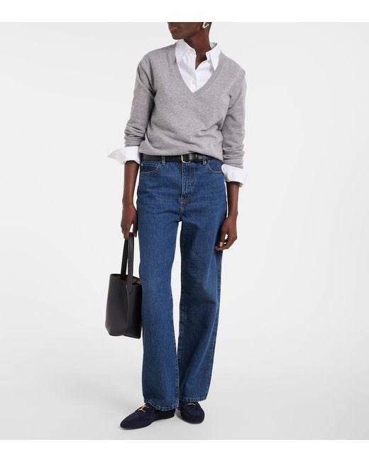 FRAME Blue Le Jane Ankle High-Rise Straight Jeans