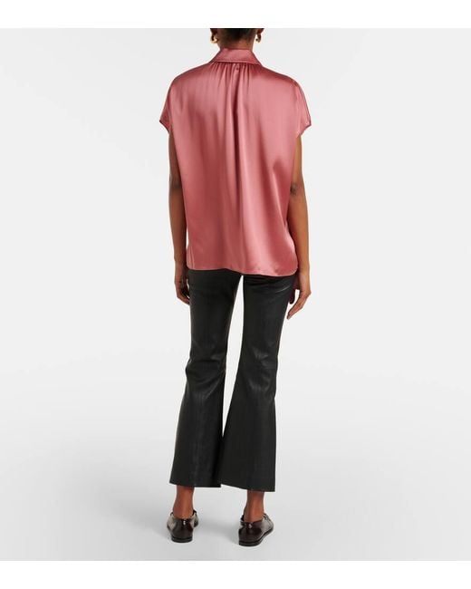 Vince Red Bluse Aus Seidensatin