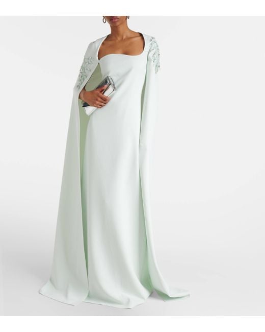 Robe longue Mattia en crepe a ornements Safiyaa en coloris White