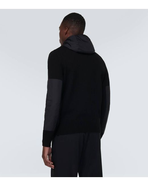 Cardigan in misto lana con cappuccio di 3 MONCLER GRENOBLE in Black da Uomo