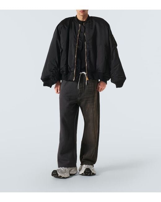 Jeans Anchos De Tiro Medio Balenciaga de hombre de color Gray