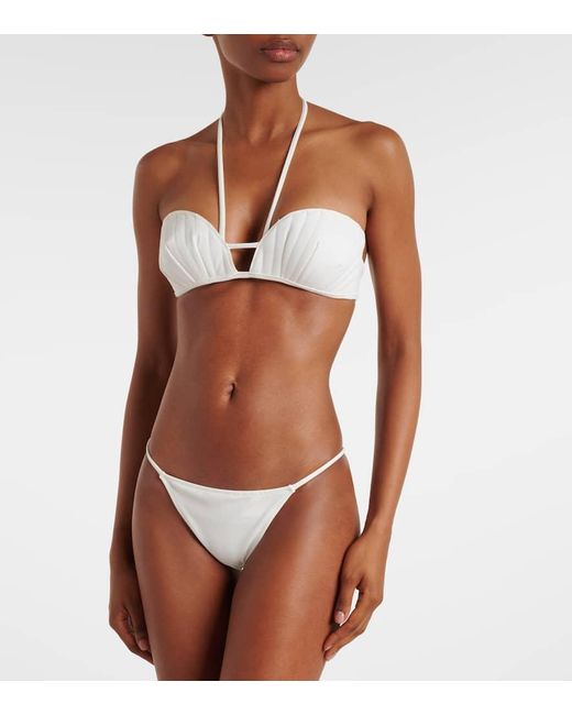 Adriana Degreas White Coquille De Mer Halterneck Bikini