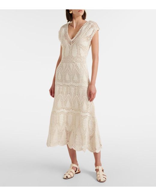 Gabriela Hearst White Waldman Crochet Wool And Cashmere Maxi Dress