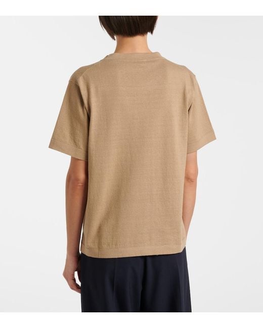 The Row Natural Orlan Cotton And Silk-Blend T-Shirt