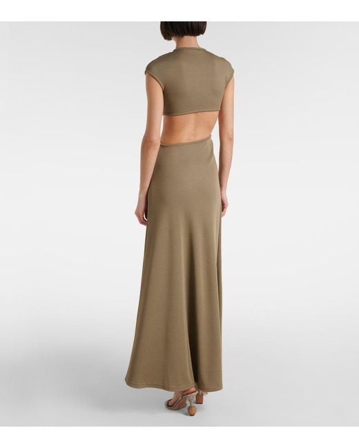 Christopher Esber Green S-Buckle Embellished Maxi Dress