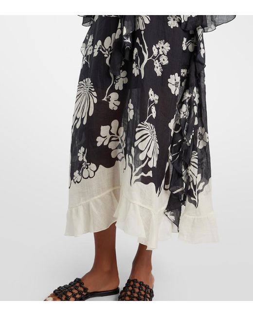 Dorothee Schumacher Black Floral Daydream Midi Dress