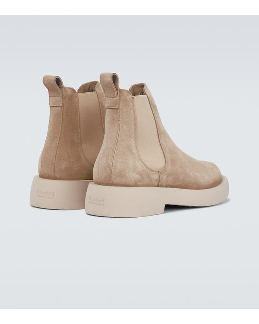 Clarks Mileno Suede Chelsea Boots in Natural for Men | Lyst