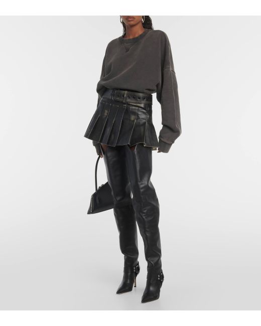 Paris Texas Black June Leather Over-the-knee Boots