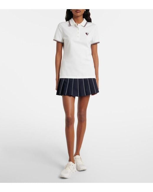 Tory Burch White Cotton-Blend Pique Polo Shirt