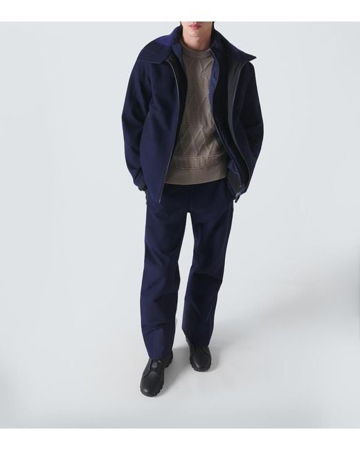 Zegna Gray Aran Wool Sweater for men
