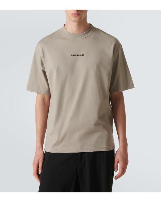 Balenciaga T-Shirt Aus Baumwoll-Jersey in Natural für Herren