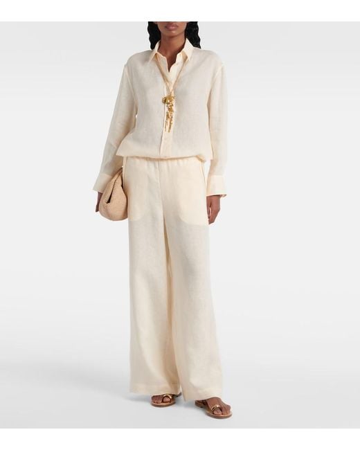 Eres Natural Select Linen Wide-Leg Pants