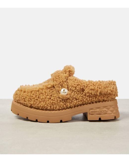 Mules Shea En Shearling Jimmy Choo en coloris Brown