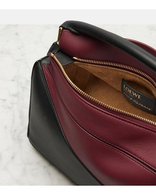 Loewe Black X Albers Puzzle Small Leather Top-Handle Bag