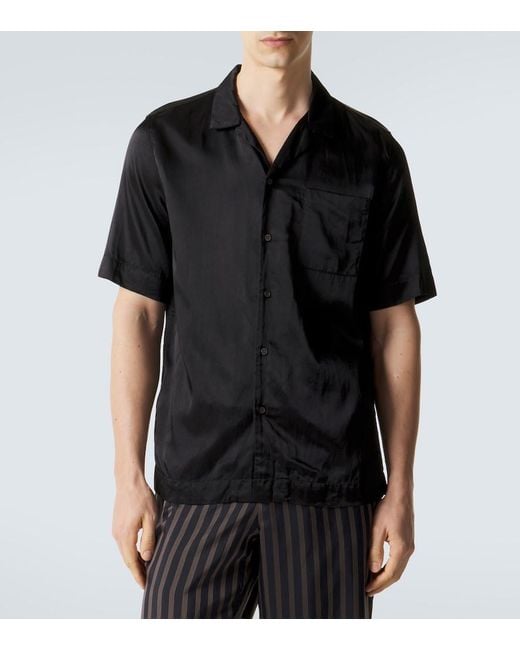 Dries Van Noten Black Bowling Shirt for men