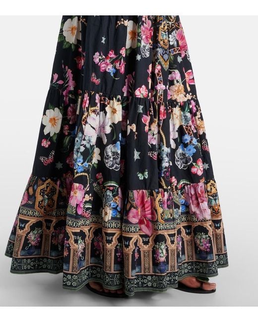 Camilla Multicolor Crystal-Embellished Poplin Maxi Skirt