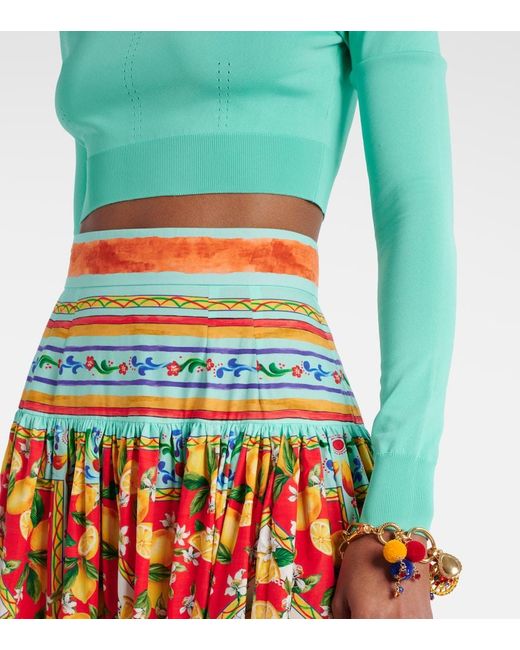 Dolce & Gabbana Green Cropped Sweater