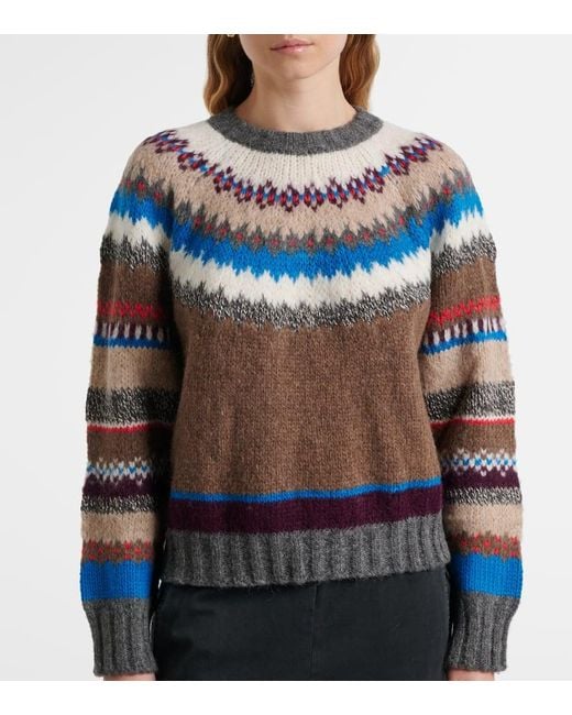 Jersey Kella Fair Isle De Mezcla De Alpaca Velvet de color Gray