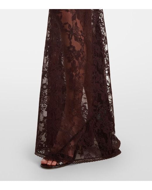 Self-Portrait Purple Off-Shoulder Lace Gown