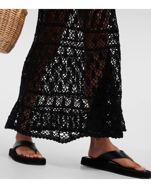 Anna Kosturova Black Bianca Crochet Maxi Dress