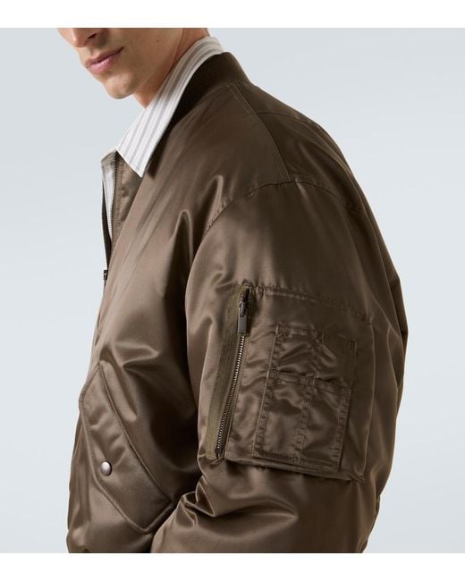 Saint Laurent Green Padded Twill Bomber Jacket for men