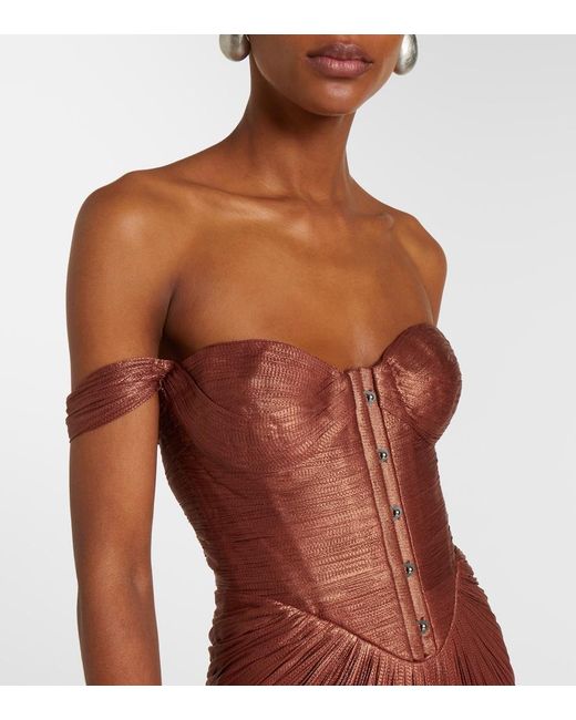Maria Lucia Hohan Red Susie Silk Bustier Gown